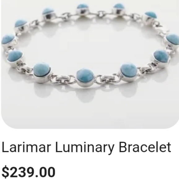 Larimar Luminary Silver Bracelet & Earring Set - Picture 1 of 3